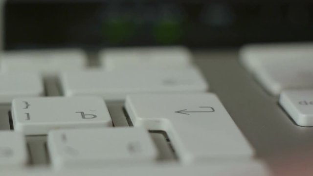 Sequence of keyboard strokes, Finger presses the button on computer keyboard