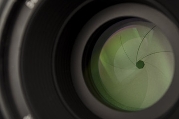 Camera lens with a closed aperture