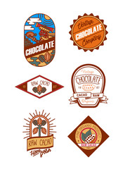 Vector illustration aztec maya cacao doodle pattern for chocolate package design.