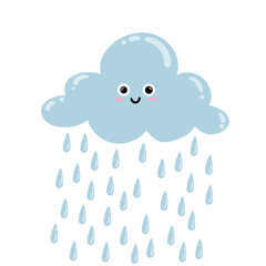 Vector cute cloud. Hand drawn illustration.