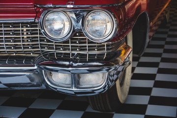 Fototapeta premium Headlight lamp vintage classic car