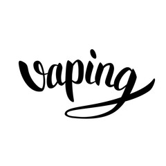 Vaping hand-drawn lettering black on white background.
