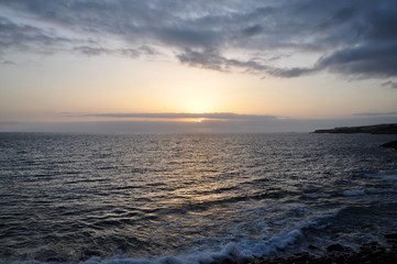 Sunset over the ocean.