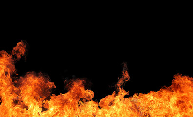 fire flame on black background