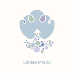 Abstract symbol of the cloud server absorb information.