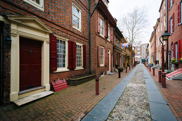 Obraz premium Elfreth's Alley w Old City, Filadelfia, Pensylwania.