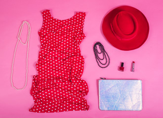 Fashion set. Fashion clothes. On a bright background