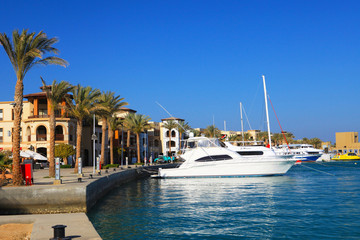 Fototapeta premium Port Ghalib, a beautiful port, marina and tourist town near Marsa Alam, Egypt.