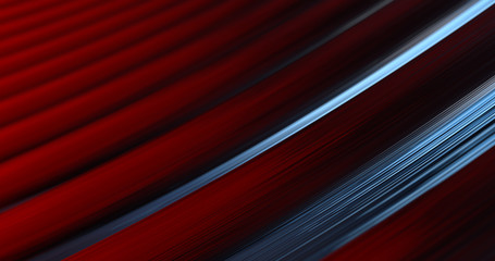 Metallic Reflection. Silver 3D Abstract red and blue metal background