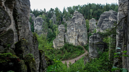 Rock pillar nature park in the Czech Republic.