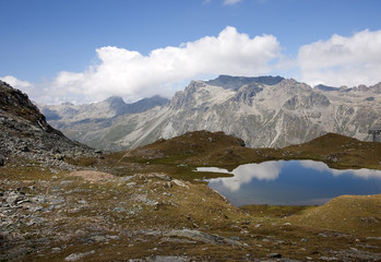 Fototapeta na wymiar Mountains in Silvaplana, Switzerland