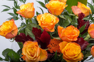 beautiful bouquet of orange roses