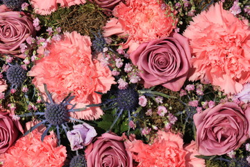 Carnations and roses