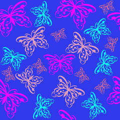 Colorful butterfly seamless pattern