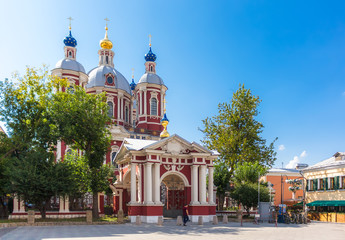 Fototapeta na wymiar Back entrance view of the church of Saint Clement of Rome in Moscow
