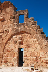 Giordania, 06/10/2013: dettagli del castello di Ajlun, fortificazione musulmana costruita nel XII secolo nella valle del Giordano e considerato uno dei maggiori esempi di architettura militare araba