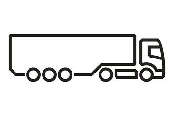 Vehicle Icons: European Truck Semitrailer 2. Vector.