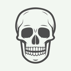Vintage skull label, emblem and logo. Graphic Art. Vector Illustration.
