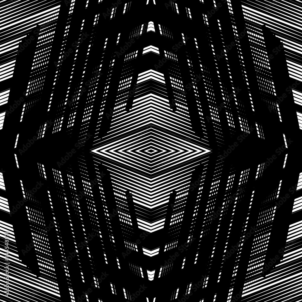 Fototapete Symmetrical repeatable mesh, grid background with mirrored geometry