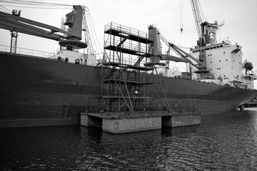 The ship hull painting works.
