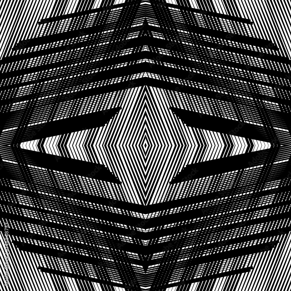 Aufkleber Symmetrical repeatable mesh, grid background with mirrored geometry