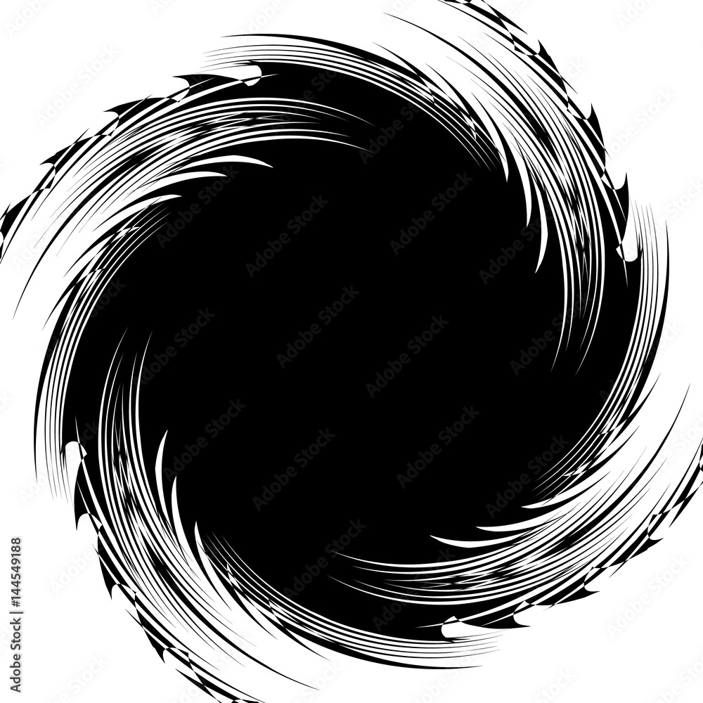 Leinwandbilder abstract illustration with spiral, swirl element in clipping mask. irregular concentric lines formin