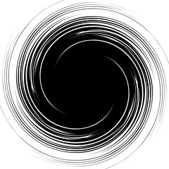 Abstrakcjonistyczna ilustracja z spiralą, zawijasa element w ścinek masce. Nieregularne koncentryczne linie tworzące wir - 144549175
