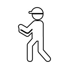 airport worker silhouette icon vector illustration design