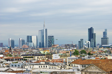 Milan, cityscape from cathedral's roof
