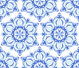 Fototapeta premium Kaleidoscope Light Blue Flower Background