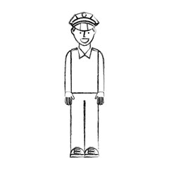 airport police silhouette icon vector illustration design