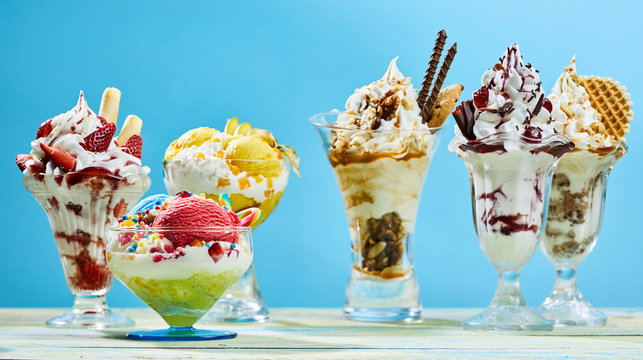 Ice cream desserts variety