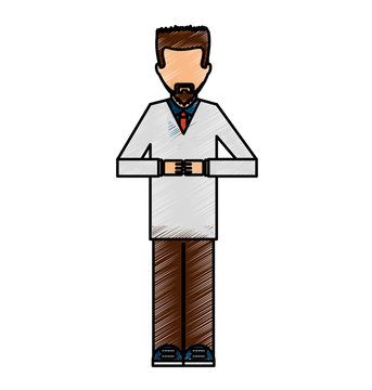 scientific avatar character icon vector illustration design