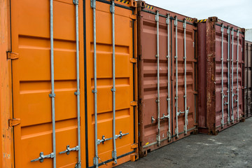Port container row.