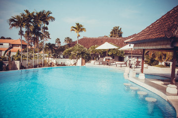 Fototapeta na wymiar beautiful idyllic pool at Bli island, Indonesia