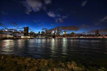 Fototapeta na wymiar Time Lapse New York City at Night from Across the Husdon River