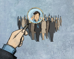 Selezione e ricerca di lavoro in ufficio e impiegati 