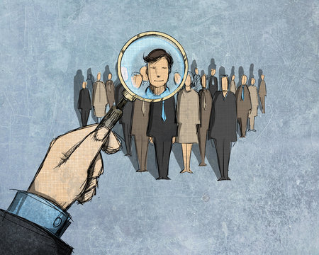 Selezione e ricerca di lavoro in ufficio e impiegati 