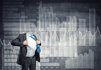 Headless super businessman