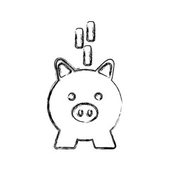 piggy savings isolated icon vector illustration design