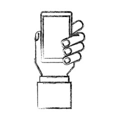 hands user smartphone icon vector illustration design