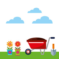 beautiful garden flat icons vector illustration design