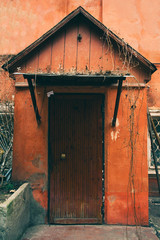 Old door vintage bakground, The old door in the old house.