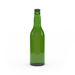 Beer bottle isolated 3d rendering