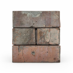 View of brickwork isolated 3d rendering