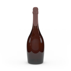 Champagne bottle isolated 3d rendering