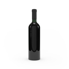 Wine bottle isolated 3d rendering