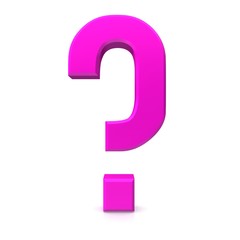 pink question mark 3d isolated symbol rosa