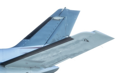 Fototapeta na wymiar Side view of tail section airplane