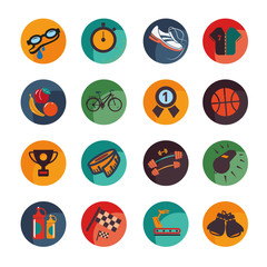 Set icons of the sport and health.